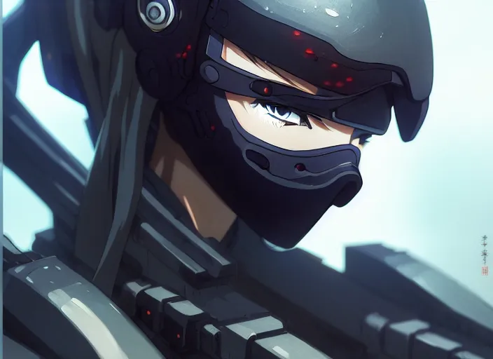 Prompt: a anime portrait of a cyborg ninja, finely detailed features, closeup at the face, sharp focus, perfect art, city background, cinematic lighting, intricate, anime, illustration, artstation, trending on pixiv fanbox, painted by greg rutkowski, studio ghibli, yoji shinkawa, hayao miyazaki, mappa, 4 k