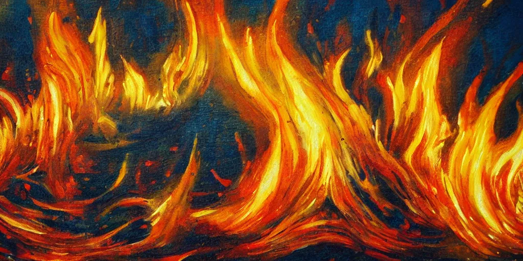 Image similar to detailed painting of fire from water