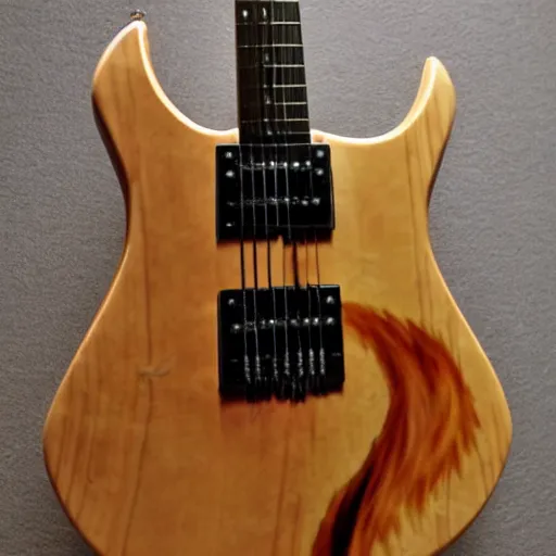 Prompt: a photograph of an electric guitar made of maple syrup