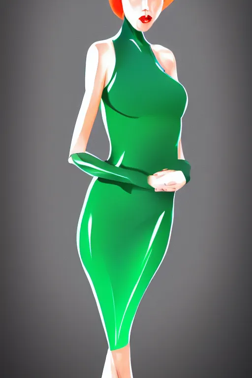 Image similar to full length portrait of very very very very very beautifully female with amazing body figure wearing tight dress, digital painting, trending on art station and devian art, pop art, low polygons illustration