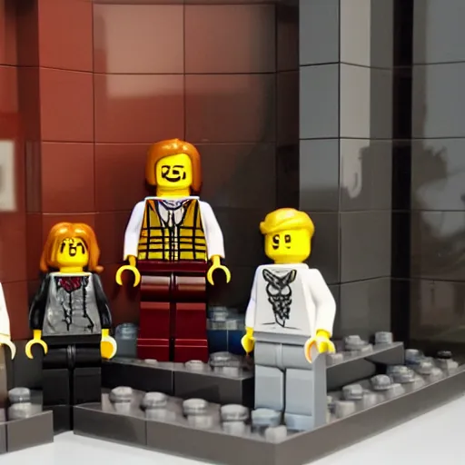 Prompt: LEGO horror set, disturbing, creepy, eerie