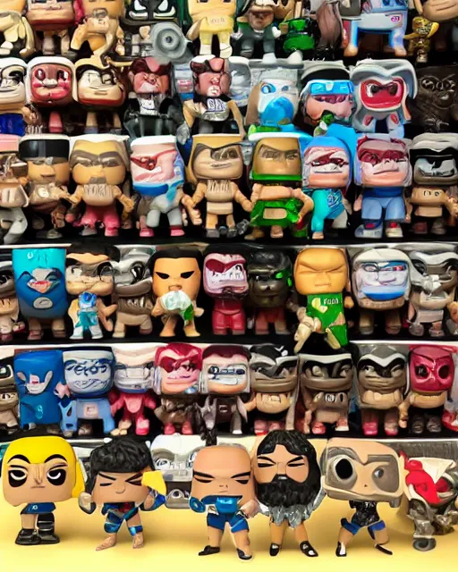 Image similar to Wrestler Funko Pop. Photographic, photography