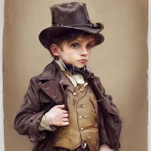 Prompt: (((((((((portrait of boy dressed as steampunk detective . muted colors.))))))))) by Jean-Baptiste Monge !!!!!!!!!!!!!!!!!!!!!!!!!!!