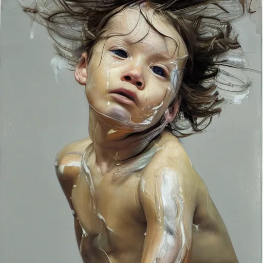 Image similar to high quality high detail painting by jenny saville, hd, pretty girl running in a park, wind, photorealistic lighting