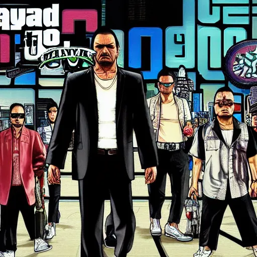 Image similar to grand theft auto v artwork of tokyo yakuza