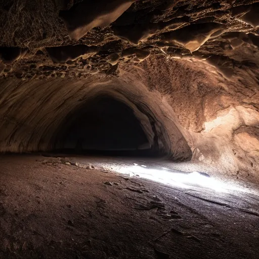 Prompt: a stunning photography inside an ominous cave, professional photography,8KHD