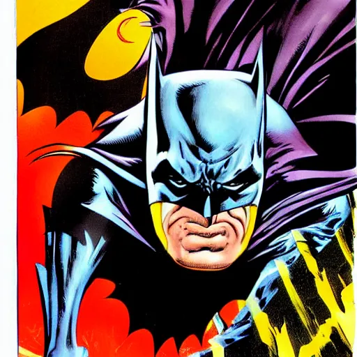 Image similar to the batman, terrifying, artwork by kelley jones