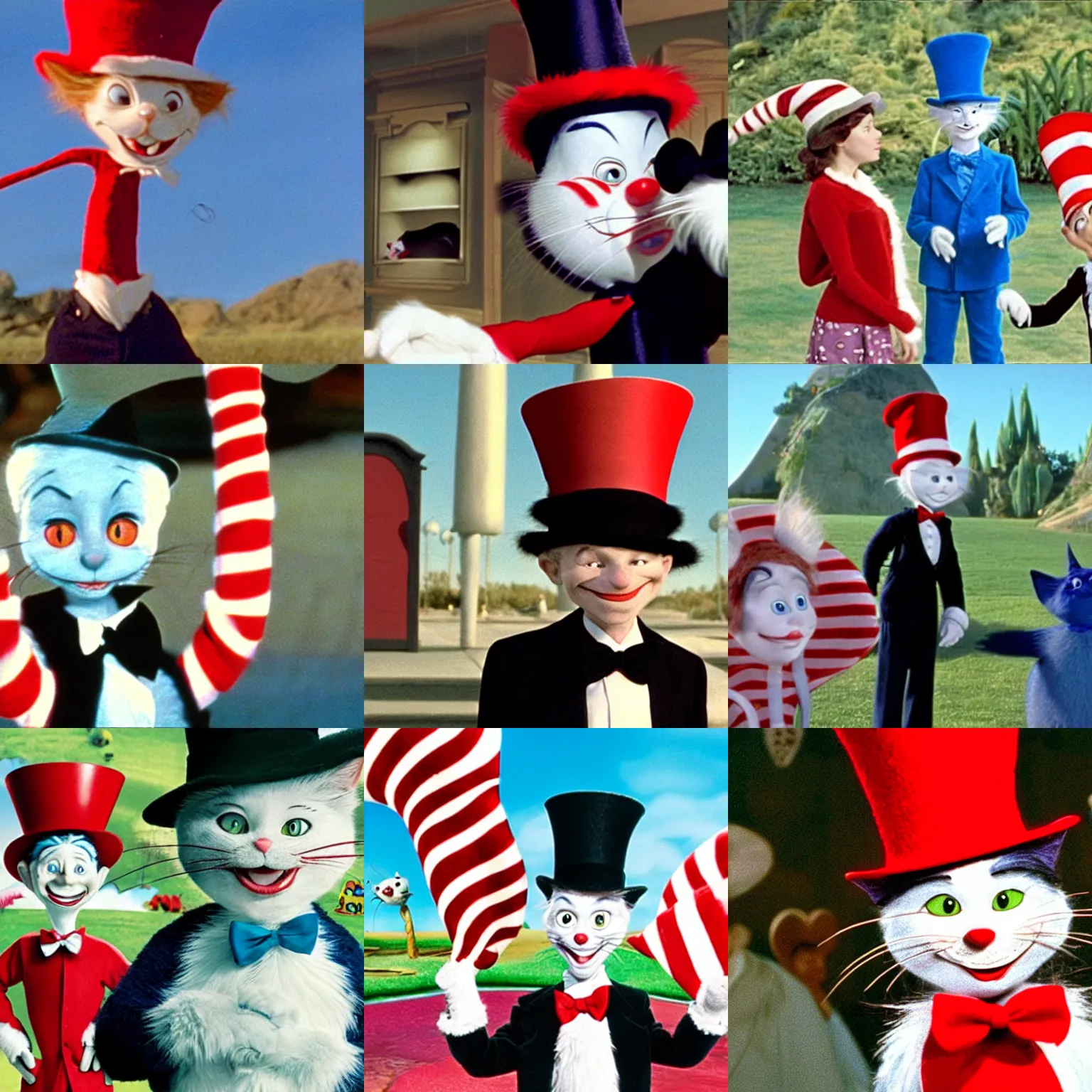 Prompt: a film still from the cat in the hat ( 2 0 0 3 )