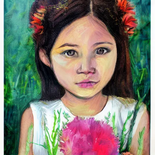 Image similar to portrait of a Flower Girl by Joanna Canara