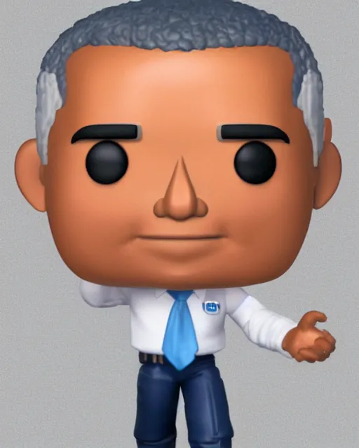 Image similar to full body 3d render of barack obama as a funko pop, studio lighting, white background, blender, trending on artstation, 8k, highly detailed