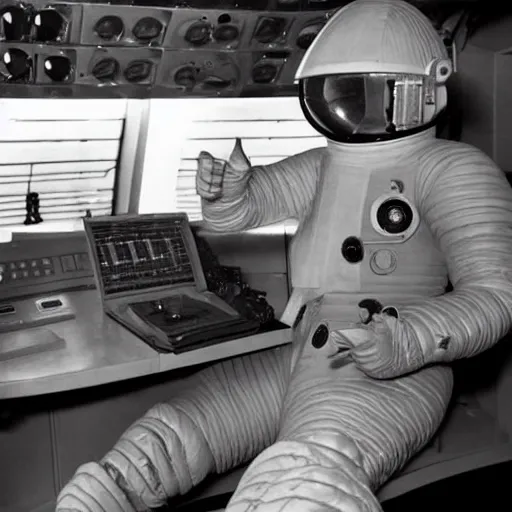 Prompt: a horse in a space suit sitting in the captain's chair of the USS Enterprise NCC-1701-D