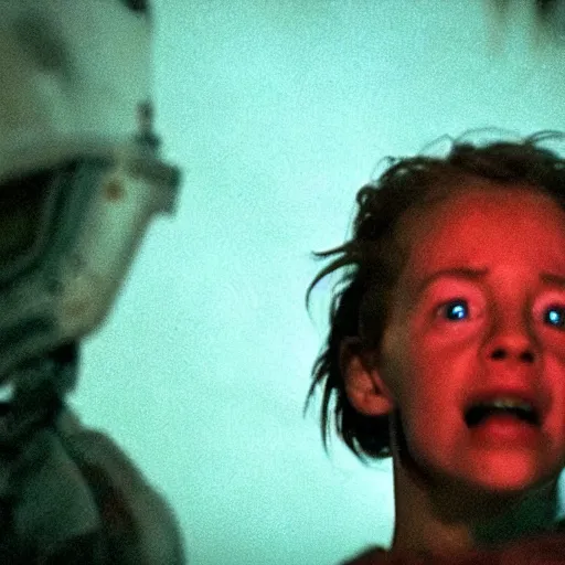 Image similar to a cinematic fill still from a 2015 horror movie aliens are sighted in Las Vegas, directed by Wes Craven, shallow depth of focus