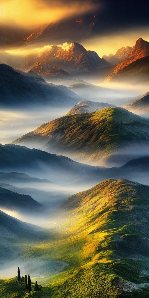 Prompt: a landscape in italy by marc adamus