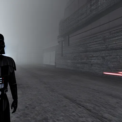 Image similar to Gameplay screenshot of Darth Vader in gmod, garry's mod, source engine