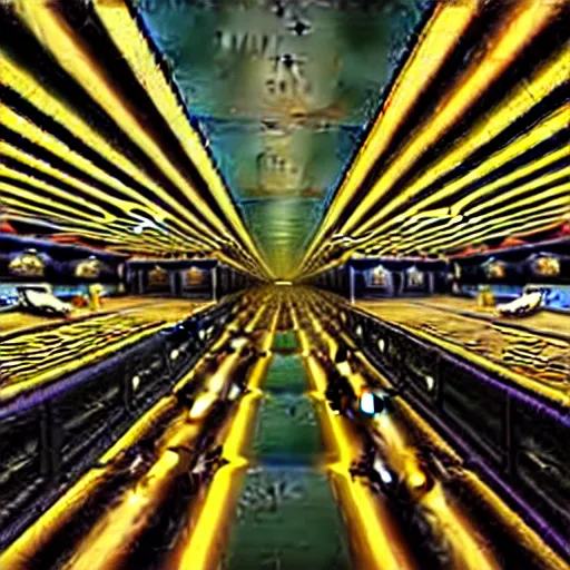Image similar to hyperrealism photography computer simulation visualisation of parallel universe mall in surreal scene from art house movie from future by caravaggio rendered in mandelbulb 4 d