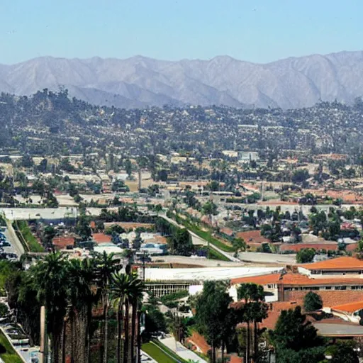 Prompt: picture postcard of West Covina, California