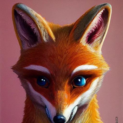 Image similar to a cute male anthropomorphic vulpes vulpes fulva in school hallway, pixar style, by tristan eaton stanley artgerm and tom bagshaw.