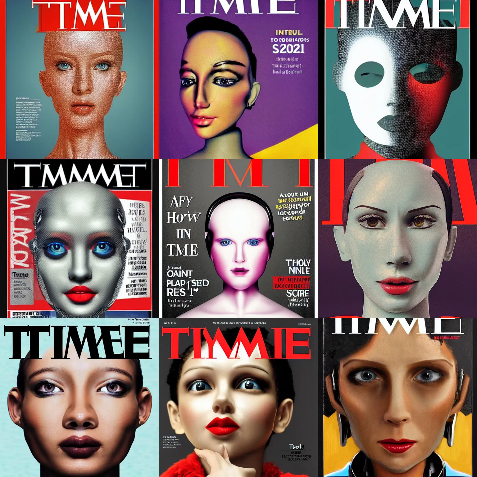 Prompt: artificial intelligence on the cover of time magazine, stylized