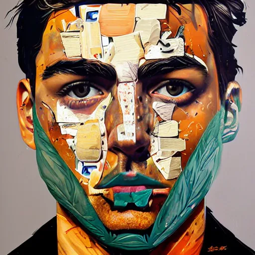 Prompt: portrait of a man, by Sandra Chevrier