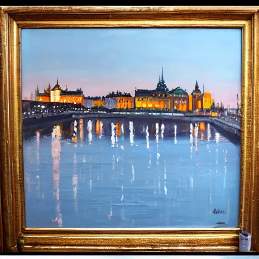 Prompt: oil painting of stockholm