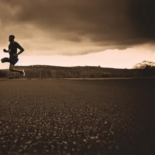 Image similar to running over the sky, 4k, post-processing, dramatic, intense moment