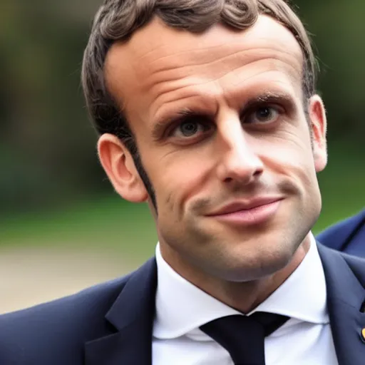 Prompt: a photo of an obese emmanuel macron