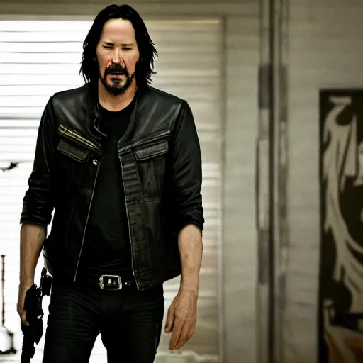 Image similar to keanu reeves in sons of anarchy 4 k detailed