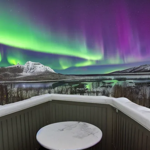 Image similar to aurora borealis in the kitchen