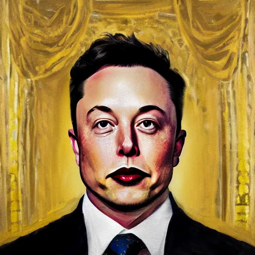 Prompt: 8k painting of Elon musk in the style of a royal portrait