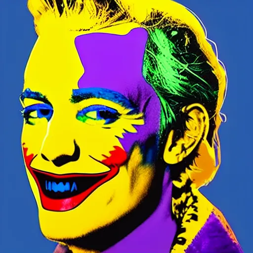 Image similar to andy warhol as pete davidson as the joker dance on the street, hyperrealistic, intricate, delete duplicate content, justify content center