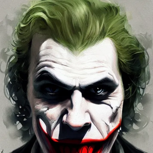 Image similar to henry cavil as joker, painted by wenjun lin, greg rutkowski