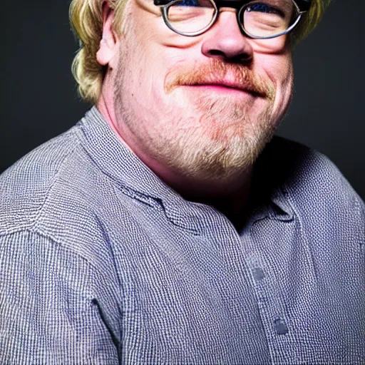 Image similar to dslr photo portrait still of 5 4 year old age 5 4 phillip seymour hoffman at age 5 4!!!, 8 5 mm f 1. 8