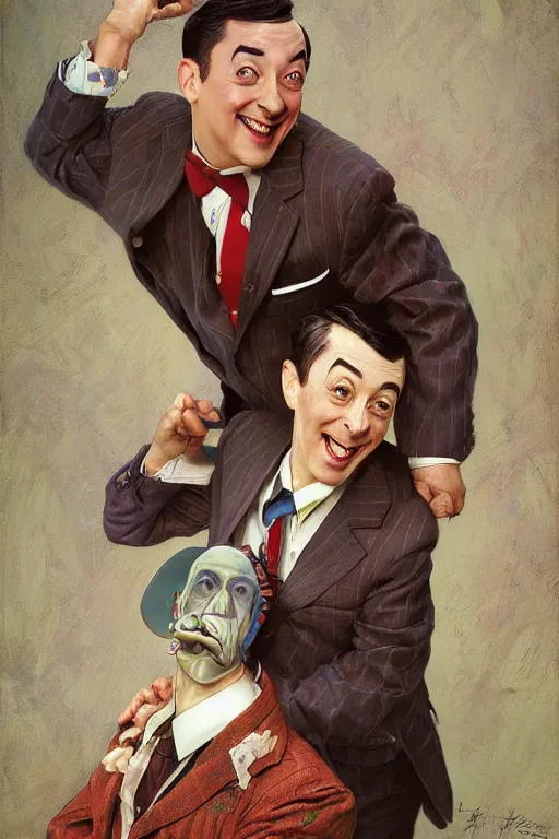 Image similar to Peewee Herman portrait by Stanley Artgerm Lau, greg rutkowski, thomas kindkade, alphonse mucha, loish, norman Rockwell