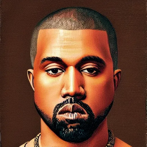 Image similar to A Renaissance portrait painting of Kanye West