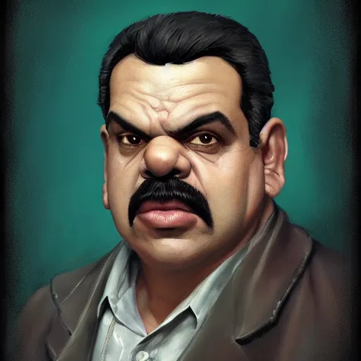 Prompt: beautifully rendered, masterpiece, caricature, claymation, luis guzman as luigi, painted by tom lovell, wlop, artgerm, dishonored 2,
