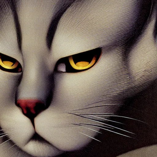 Image similar to A cyborg cat, realistic, sharp focus, 8k high definition, insanely detailed, intricate, elegant, art by Ralph McQuarrie