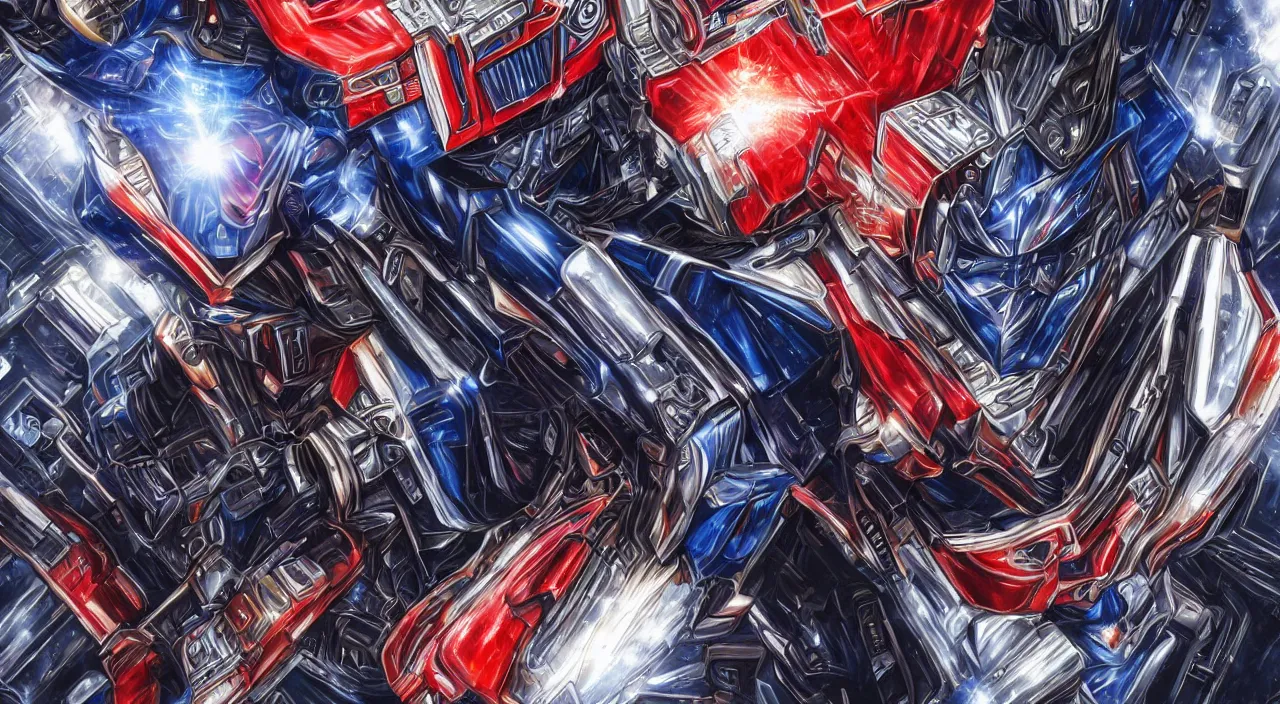 Image similar to elon musk as optimus prime hyper detailed realistic 8 k, sacred geometry