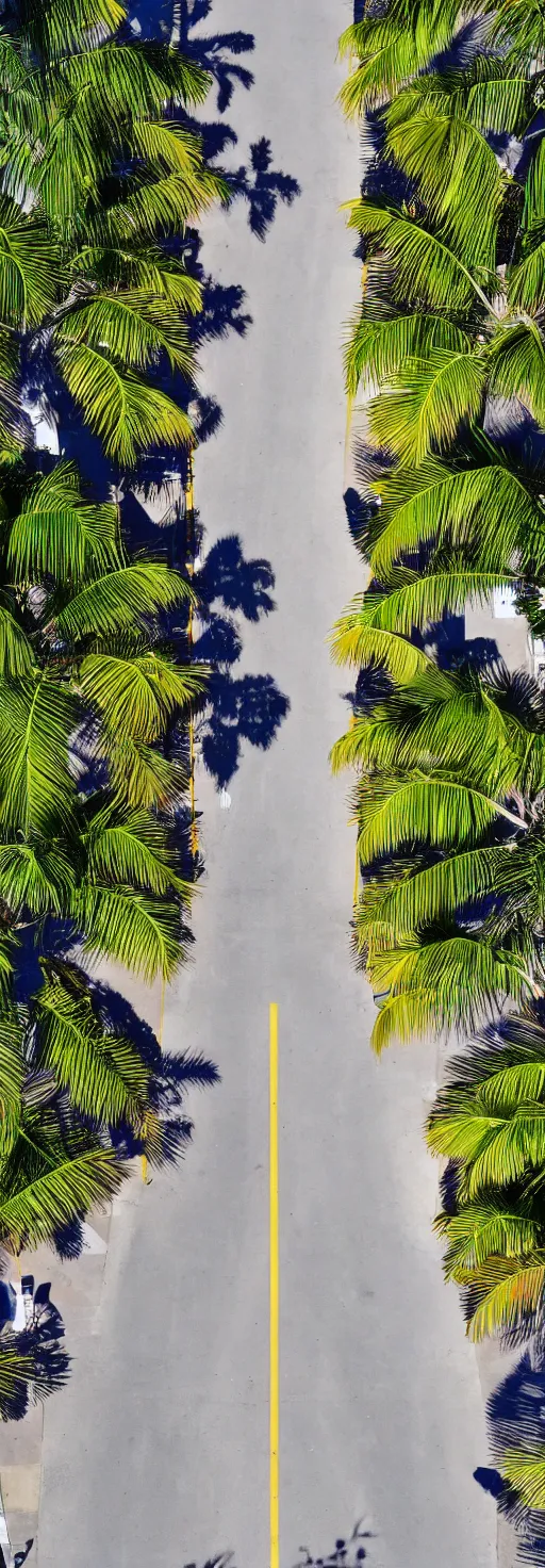 Image similar to satellite photo of walkway, palm trees, bicycles straight lines, accessible for the disabled, by professional photographer, 8 k resolution, photo, high quality