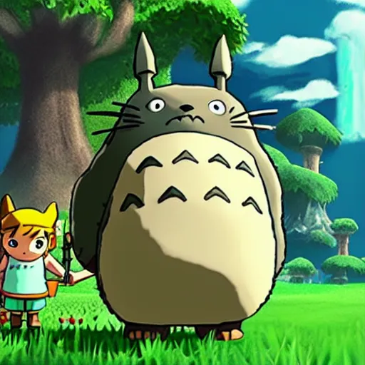 Image similar to Totoro in The Legend of Zelda: The Wind Waker, 4k, UHD