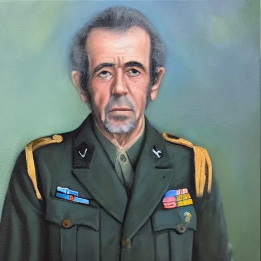 Image similar to “Oil painting of JJ Cale as a World War 1 general, 4k”