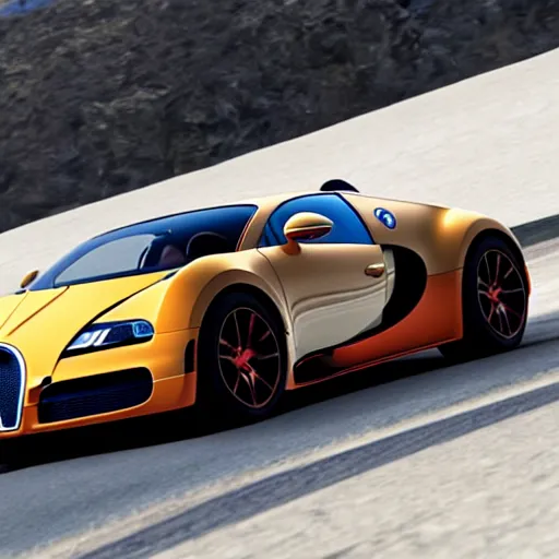 Prompt: bugatti veyron, in the style of forza horizon 5