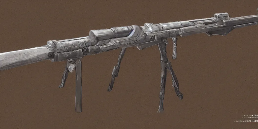 Image similar to an arcane rifle laid out on a table, artstation, intricate