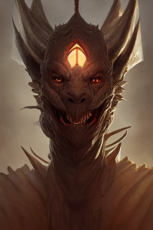 Image similar to human with a dragon face, wearing simple robes, highly detailed, d & d, fantasy, highly detailed, digital painting, trending on artstation, concept art, sharp focus, illustration, global illumination, shaded, art by artgerm and greg rutkowski and fuji choko and viktoria gavrilenko and hoang lap