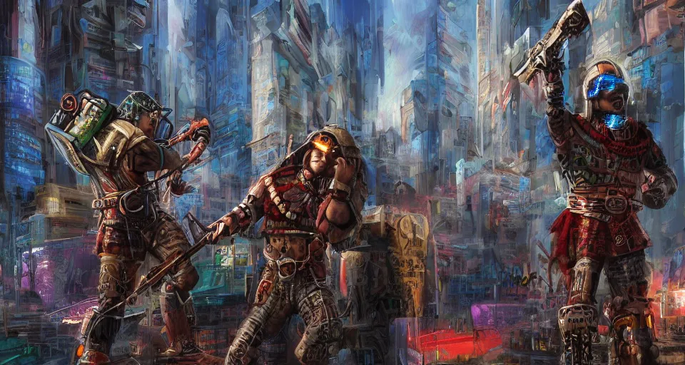 Image similar to mapuche, cyberpunk, conquest, high detail,