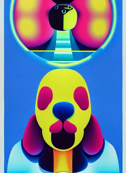 Image similar to dog by shusei nagaoka, kaws, david rudnick, airbrush on canvas, pastell colours, cell shaded!!!, 8 k