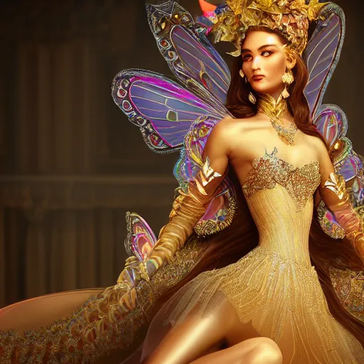 Prompt: portrait of princess, beautiful, attractive, glowing, ornate and intricate, jaw dropping, dynamic lighting, colorful, fairy tale, intricate and detailed, 4 k octane render, smiling