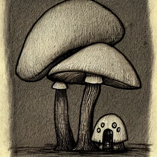 Image similar to mushroom sketch, by john kenn mortensen and alexander jansson