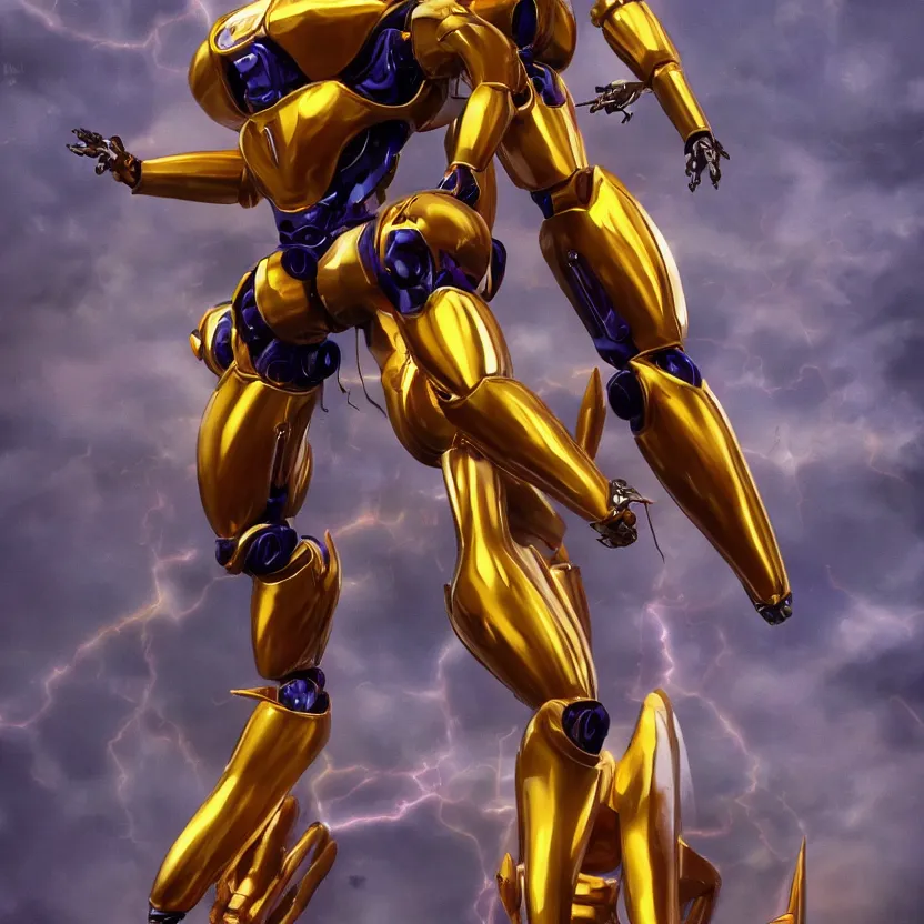 Image similar to golden Mecha Frieza Trending on artstation DeviantArt Pinterest gloating detailed HD 8k High Resolution