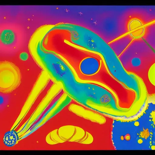 Image similar to peter max painting of coronavirus