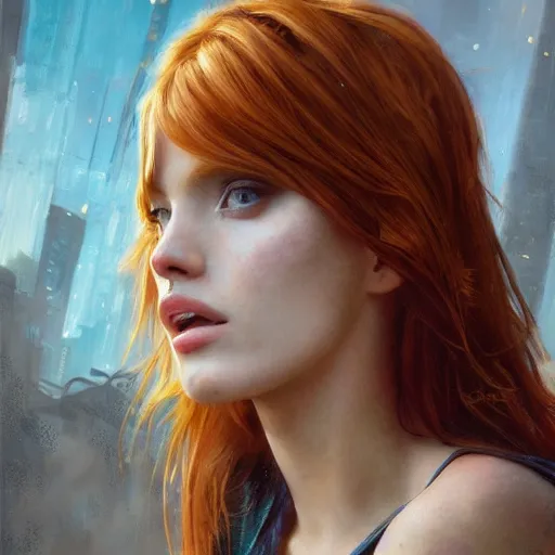 Prompt: bella thorne as lindsey lohan in mean girls, hyperrealistic portrait, bladerunner street, art of elysium by frank frazetta and jeremy mann and alphonse mucha, fantasy art, photo realistic, dynamic lighting, artstation, poster, volumetric lighting, very detailed face, 4 k, award winning